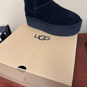 UGG Black Suede Platform Footwear